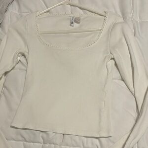 H&M Cream Long Sleeve Top